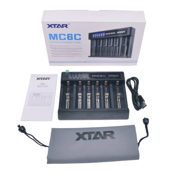 XTAR MC6C USB Akku-Ladegerät Verpackungsinhalt