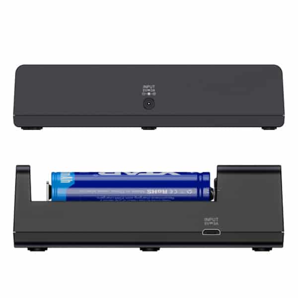XTAR MC6C USB Akku-Ladegerät Ansicht der Anschlüsse