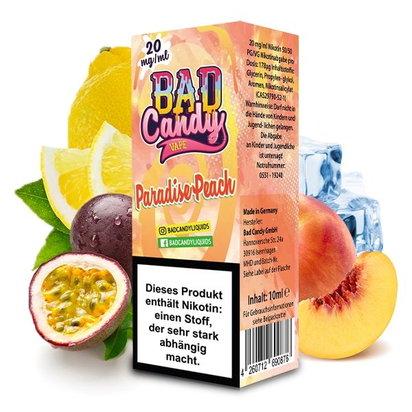 Bad Candy Nikotinsalz Liquid Paradise Peach 10ml