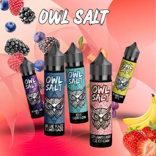 Banner mit OWL Salt Longfill Aromen und Früchten