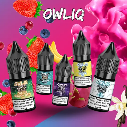 Banner mit OWLIQ Liquids mit Früchten
