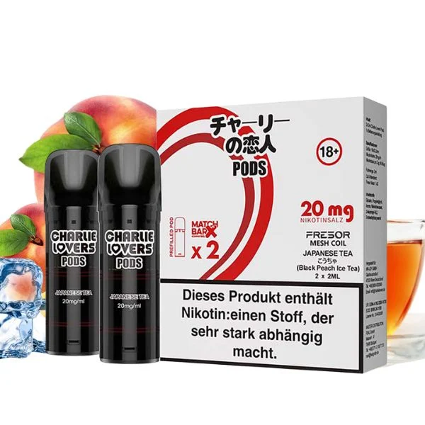 2er-Packung Charlie Lovers Pods mit Schwarzem Tee und Pfirsich