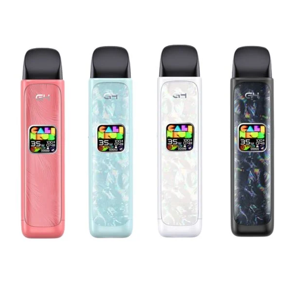 Uwell Caliburn G4 Pod Kit in vier Farbvarianten mit Farbdisplay und ergonomischem Design