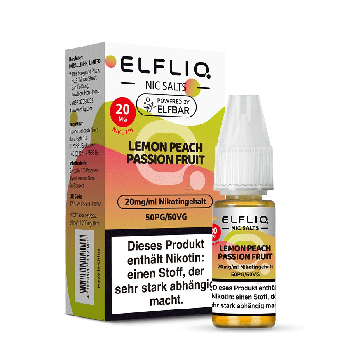 ElfBar ELFLIQ Nikotinsalz Liquid - Lemon Peach Passion Fruit – Bild 2