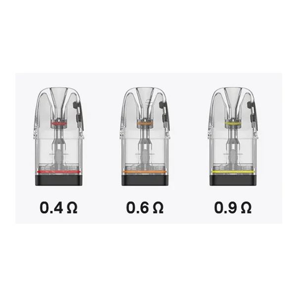 Uwell Caliburn G4 Pods – Alle drei Widerstandsvarianten: 0,4 Ohm, 0,6 Ohm und 0,9 Ohm