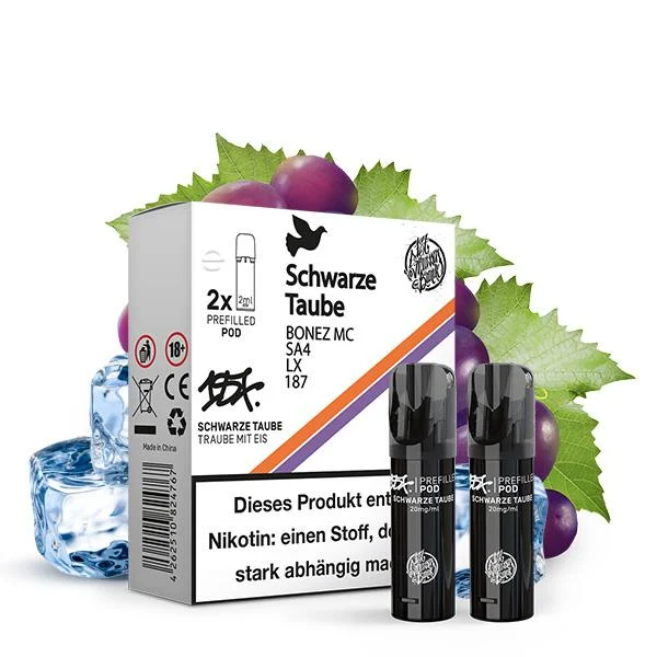 187 Pods Schwarze Taube – Weintraube mit Eis im ELFA kompatiblen Prefilled Pod-System