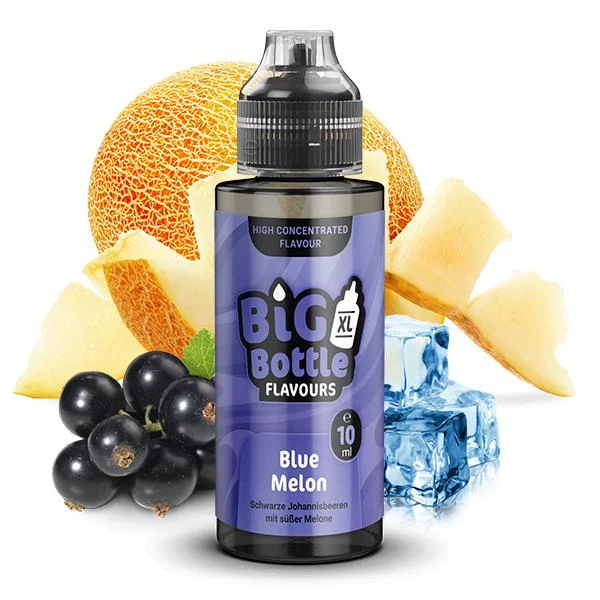 Big Bottle Aroma Blue Melon – Honigmelone mit schwarzer Johannisbeere, 10 ml in 120 ml Longfill-Flasche