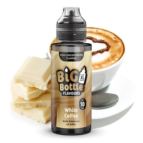 Big Bottle Aroma White Coffee – Aromatischer Kaffee mit cremiger Milch, 10 ml in 120 ml Longfill-Flasche