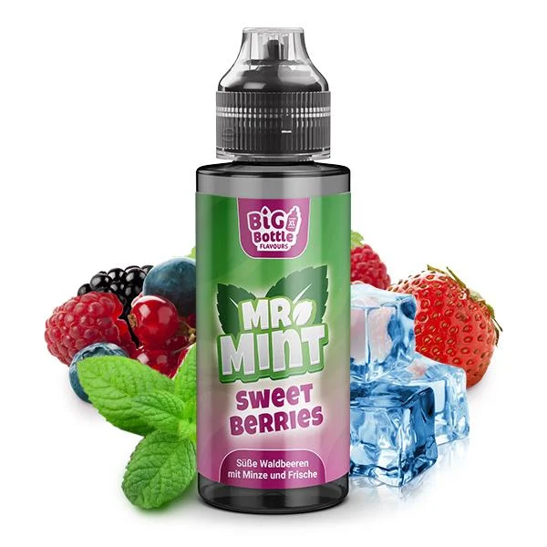 Big Bottle Mr. Mint Aroma Sweet Berries – Süße Waldbeeren mit frischer Minze, 10 ml in 120 ml Longfill-Flasche