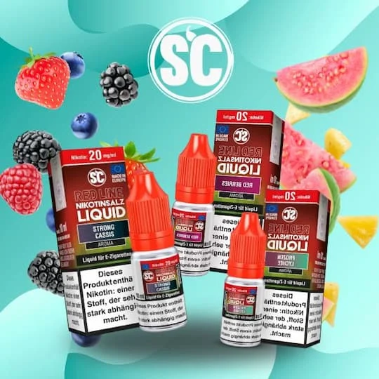 SC Red Line Nikotinsalz Liquids kaufen – starke 20 mg E-Liquids in fruchtigen Sorten bei Vape Station.