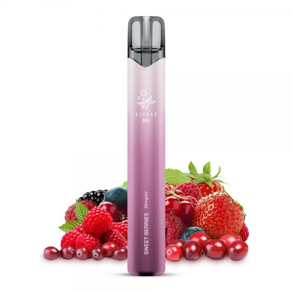 ElfBar 800 Sweet Berries Vape in roséfarbenem Design mit süßem Beerenmix.