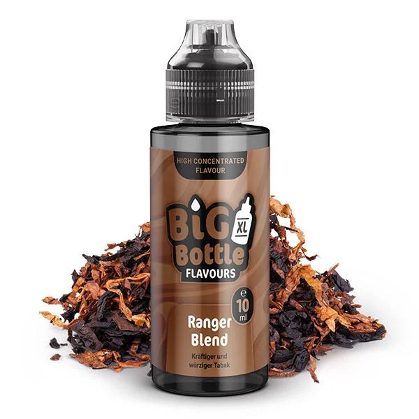 Big Bottle Ranger Blend Aroma – Kräftiger, würziger Tabakgeschmack, 10 ml Aromakonzentrat in 120 ml Longfill-Flasche