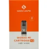Verpackung der Geekvape Wenax M1 Cartridge V2 mit 0,8 Ohm Widerstand im 4er-Pack.