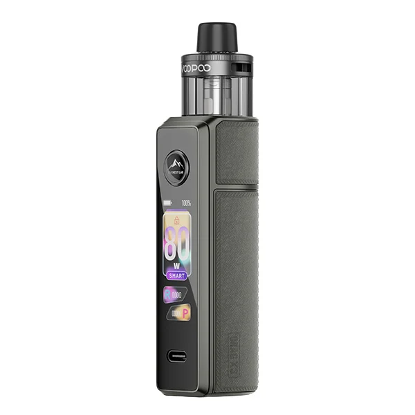 VooPoo Drag X3 Pod Kit Gray Metal mit Touchscreen und Soft-Leder