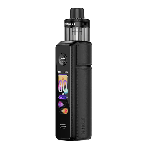 VooPoo Drag X3 Pod Kit Spray Black mit 80 Watt, Touchscreen und PnP X DTL Pod